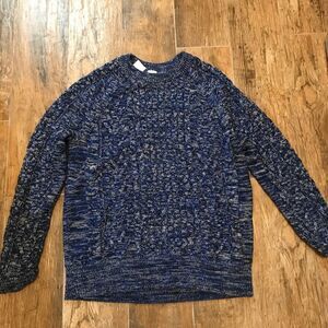 Gap Navy Blue & White Cable Knit Sweater